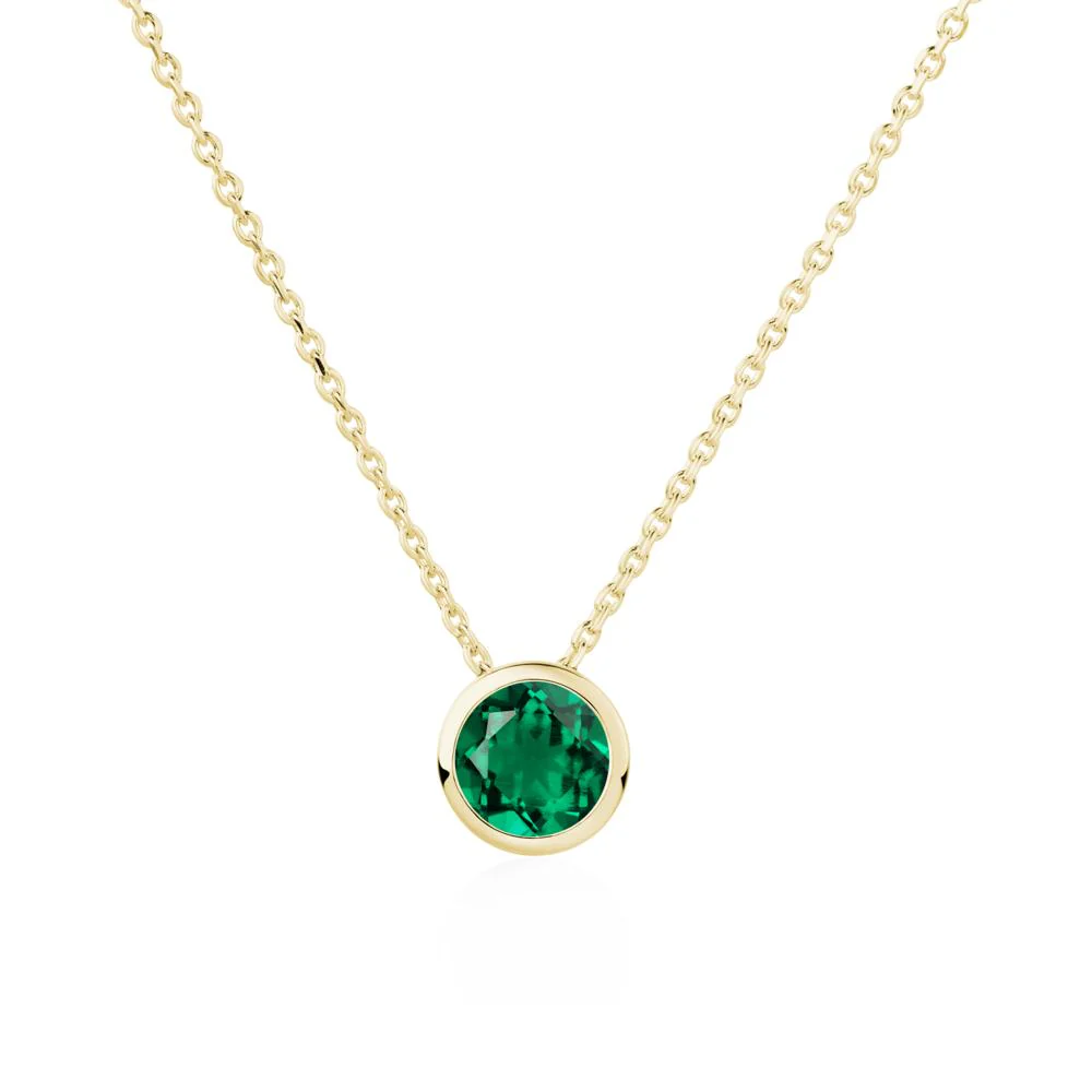 Emerald Bezel Solitaire Necklace - Image 9