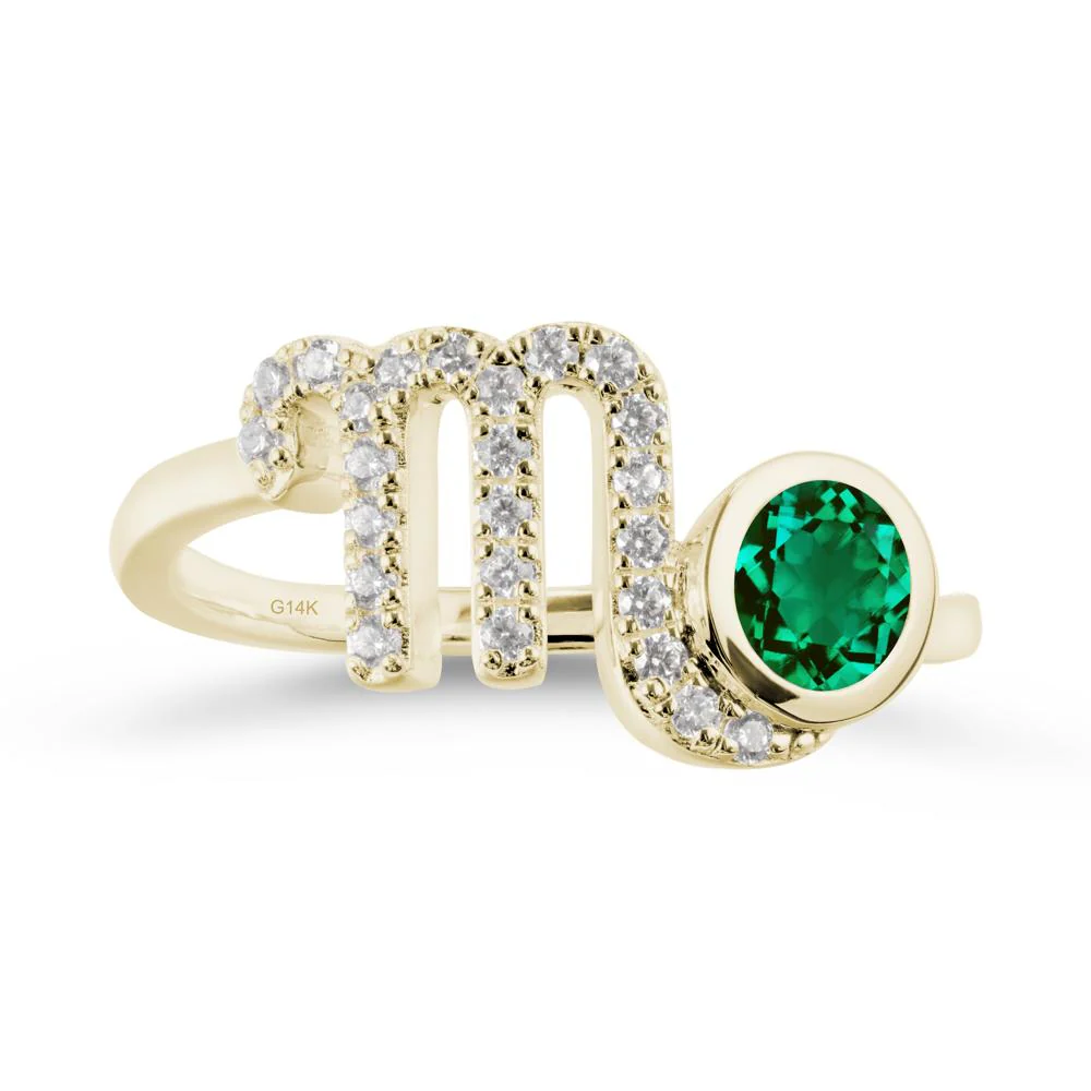 Emerald Bypass Scorpio Zodiac Ring-Resourceful & Brave