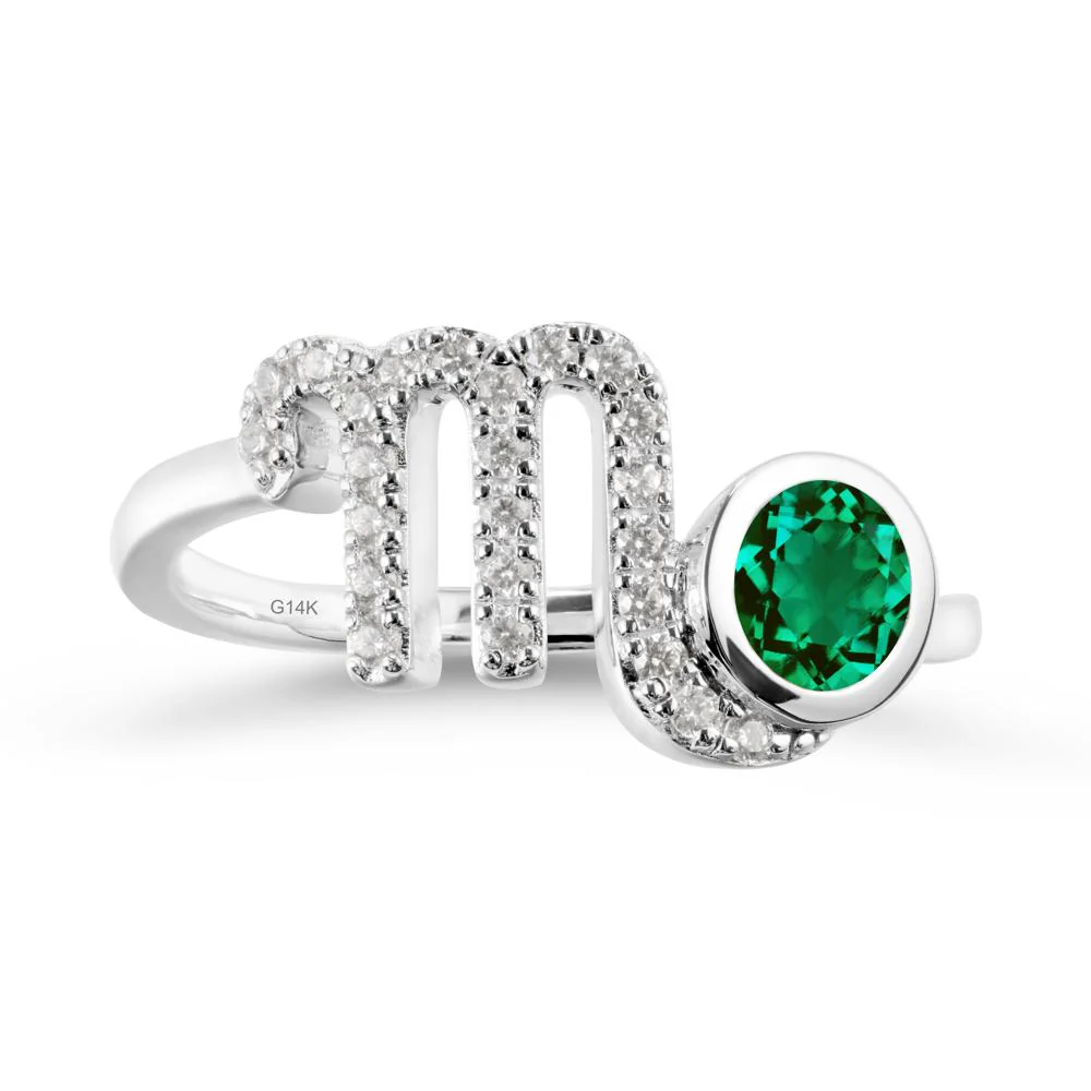 Emerald Bypass Scorpio Zodiac Ring-Resourceful & Brave - Image 3