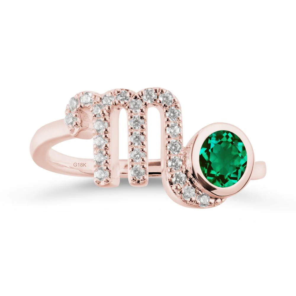 Emerald Bypass Scorpio Zodiac Ring-Resourceful & Brave - Image 4