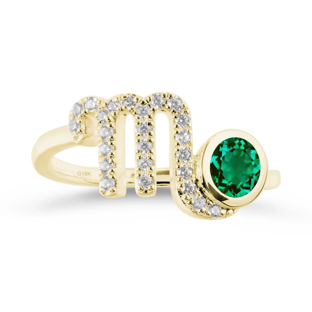 Emerald Bypass Scorpio Zodiac Ring-Resourceful & Brave - Image 6