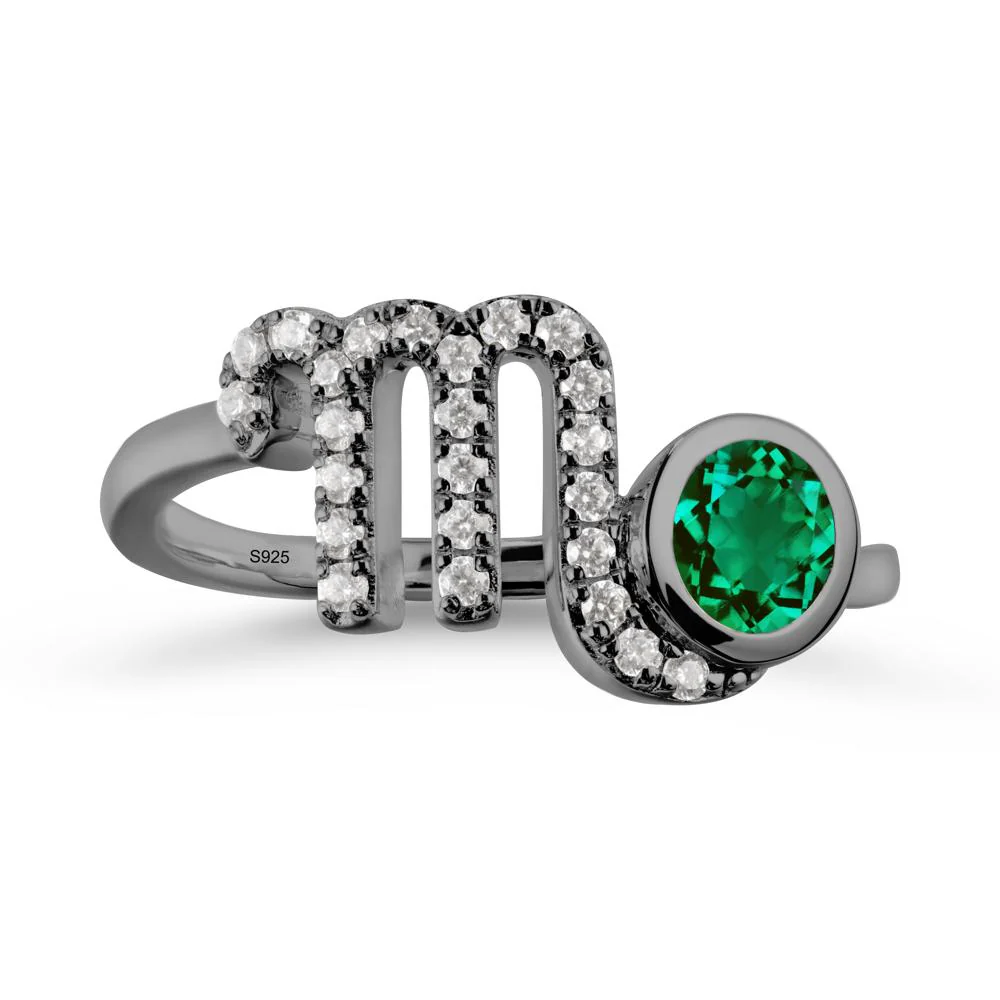 Emerald Bypass Scorpio Zodiac Ring-Resourceful & Brave - Image 7