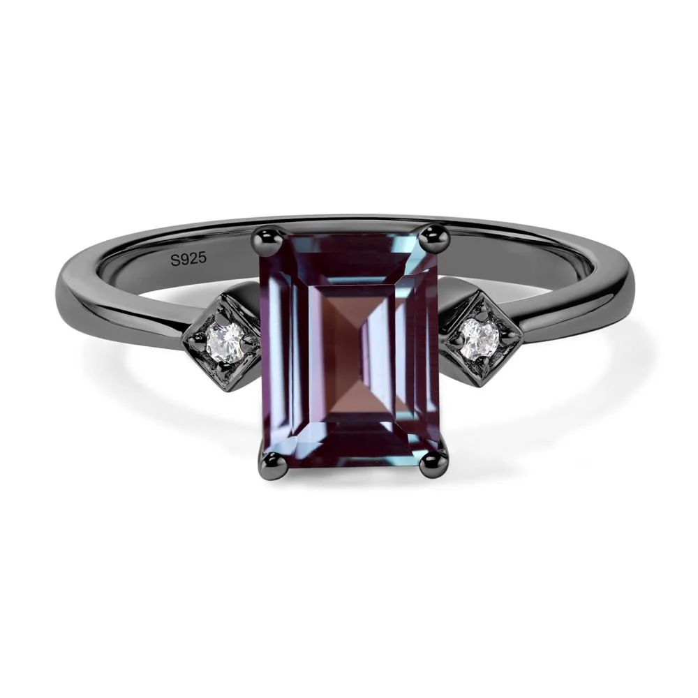 Emerald Cut Alexandrite Engagement Ring - Image 2