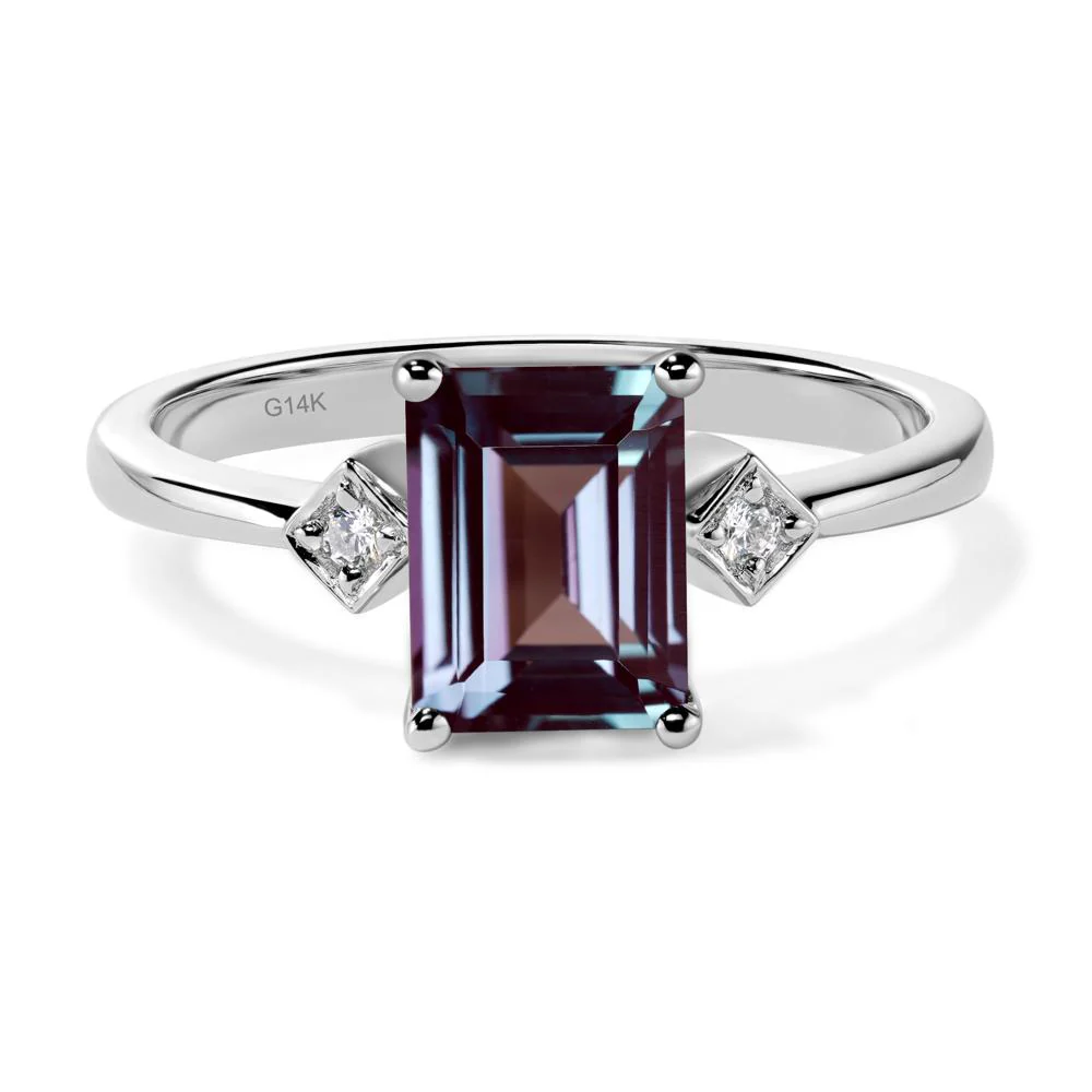 Emerald Cut Alexandrite Engagement Ring - Image 3