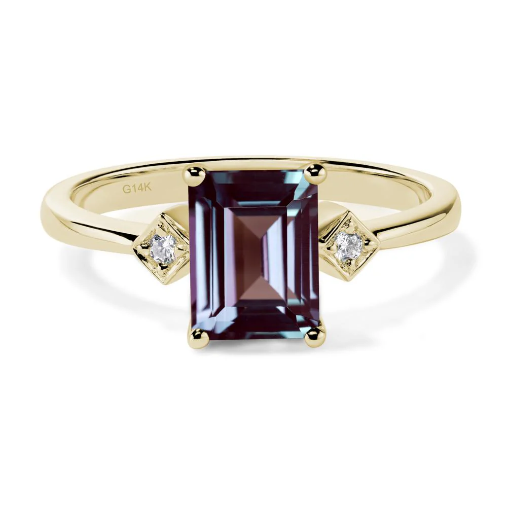 Emerald Cut Alexandrite Engagement Ring - Image 4