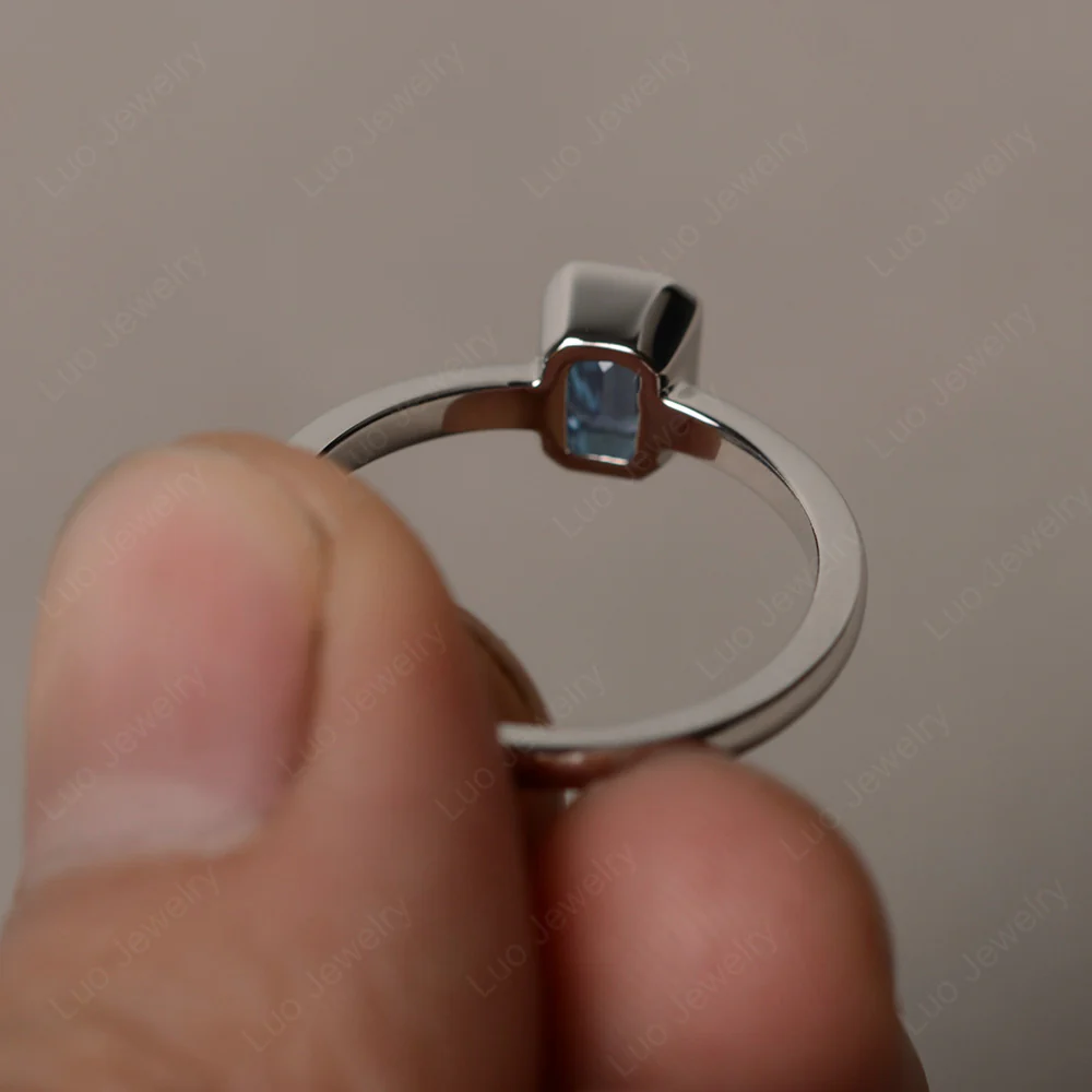 Petite Bezel Set Alexandrite Solitaire Ring - Image 3