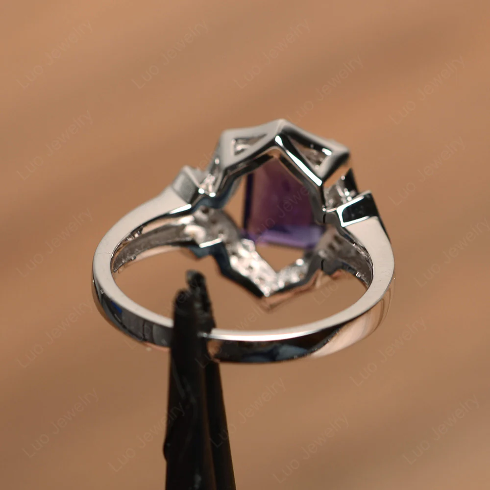 Emerald Cut Amethyst Cocktail Ring - Image 3