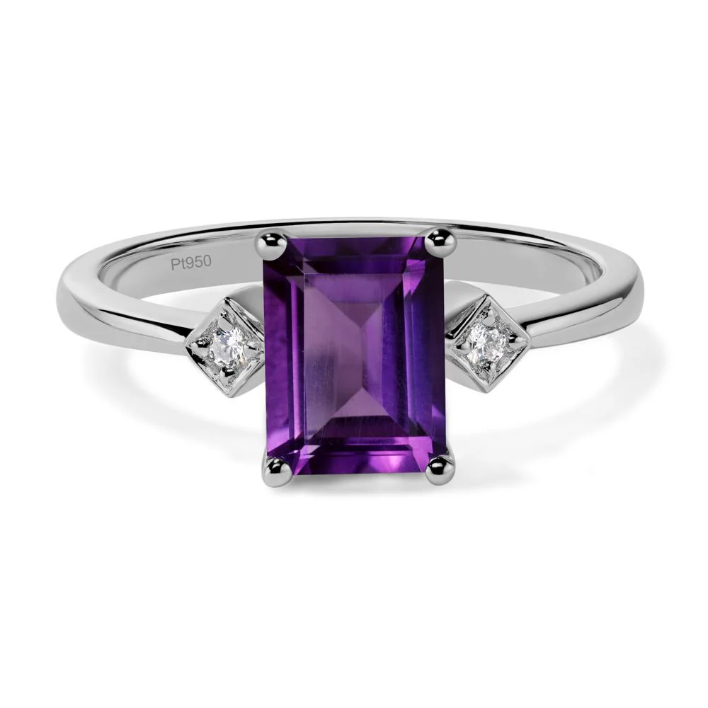 Emerald Cut Amethyst Engagement Ring - Image 6