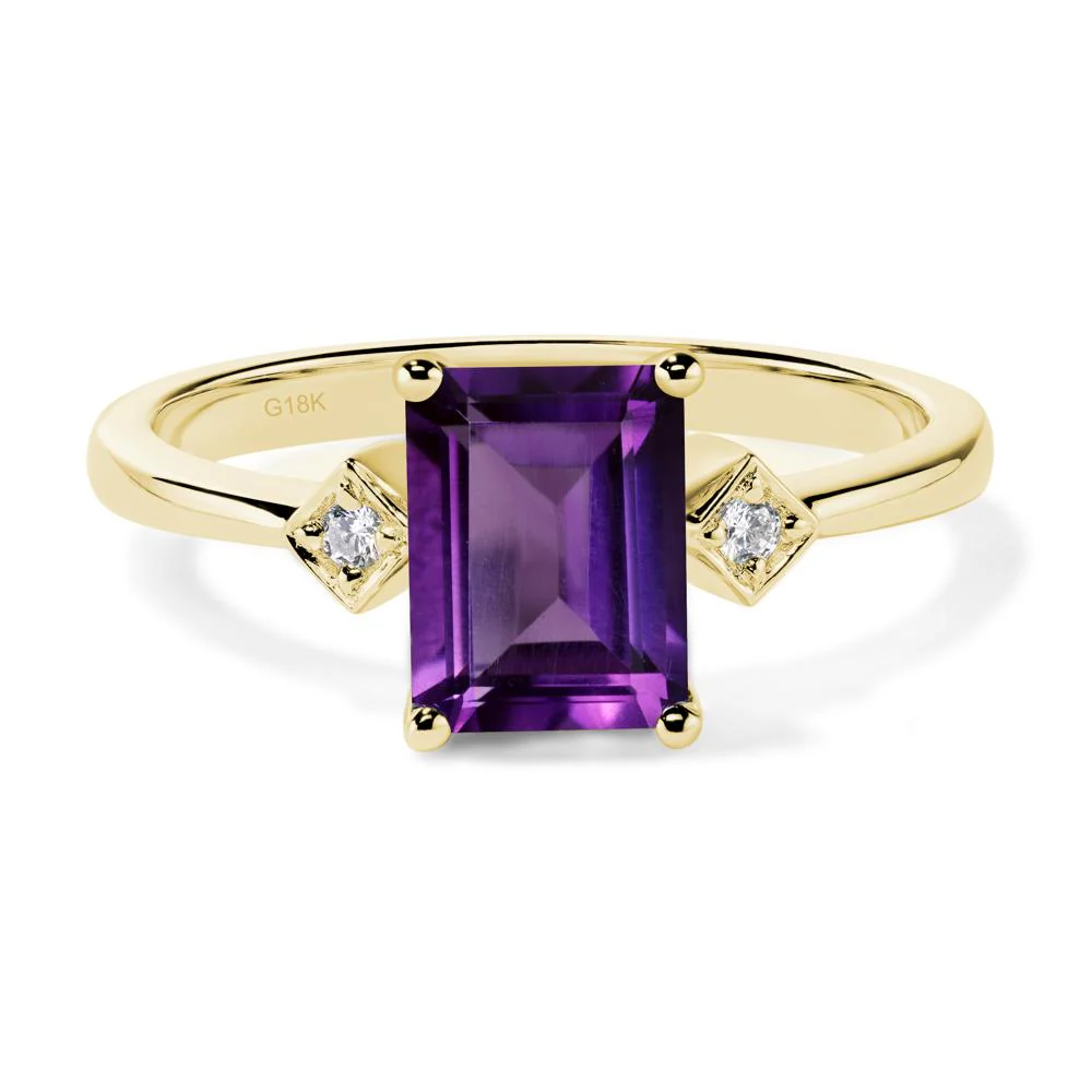 Emerald Cut Amethyst Engagement Ring - Image 8