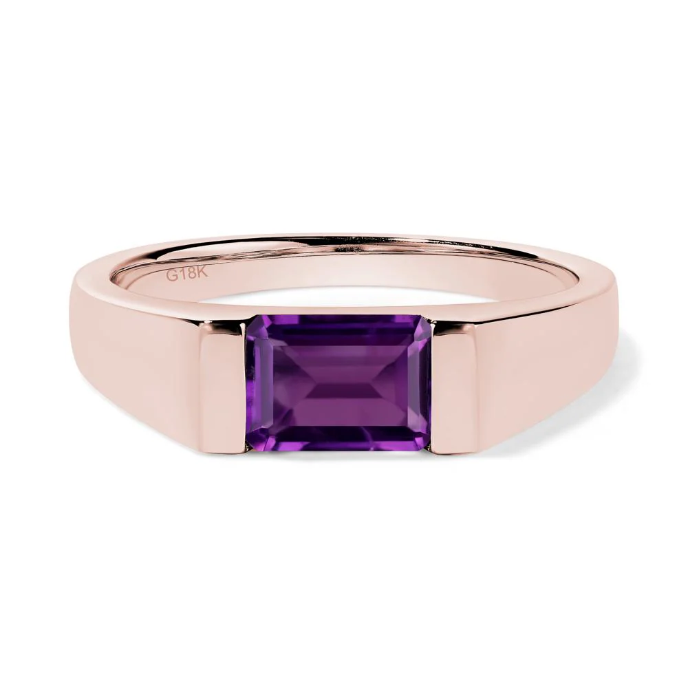 Amethyst East West Emerald Cut Ring - Image 9