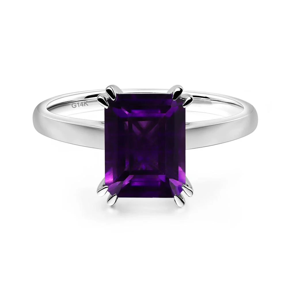 Amethyst Double Claw Prong Engagement Ring - Image 3