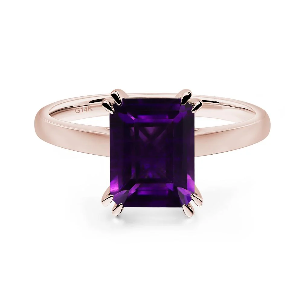 Amethyst Double Claw Prong Engagement Ring - Image 5