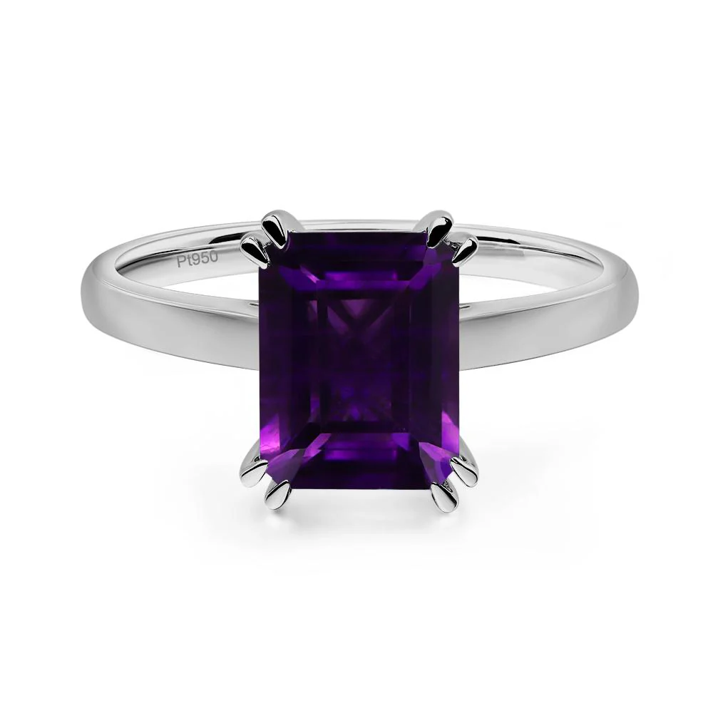 Amethyst Double Claw Prong Engagement Ring - Image 6