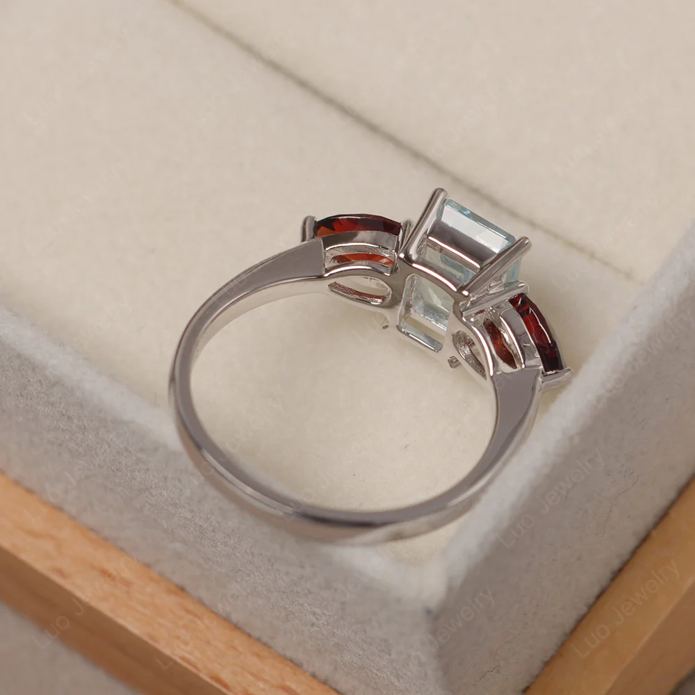 Garnet and Aquamarine Ring - Image 3