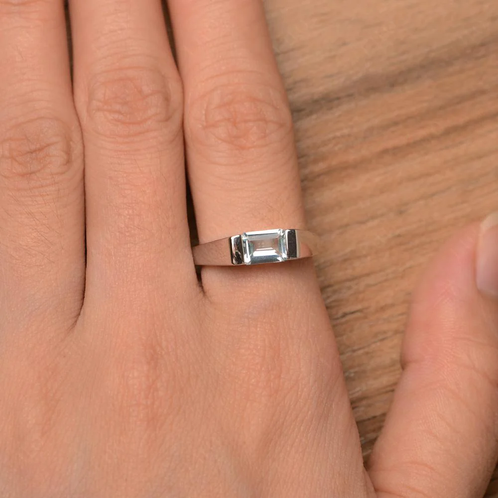 Aquamarine Unisex Ring - Image 13