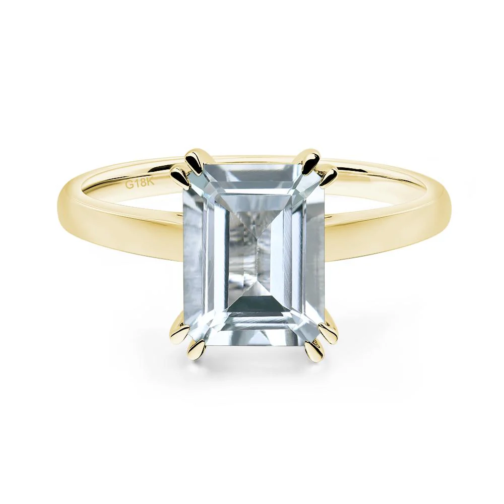 Aquamarine Double Claw Prong Engagement Ring - Image 8