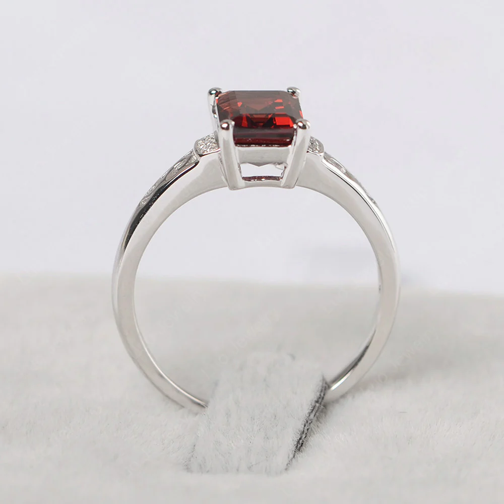 Emerald Cut Art Deco Garnet Ring - Image 2