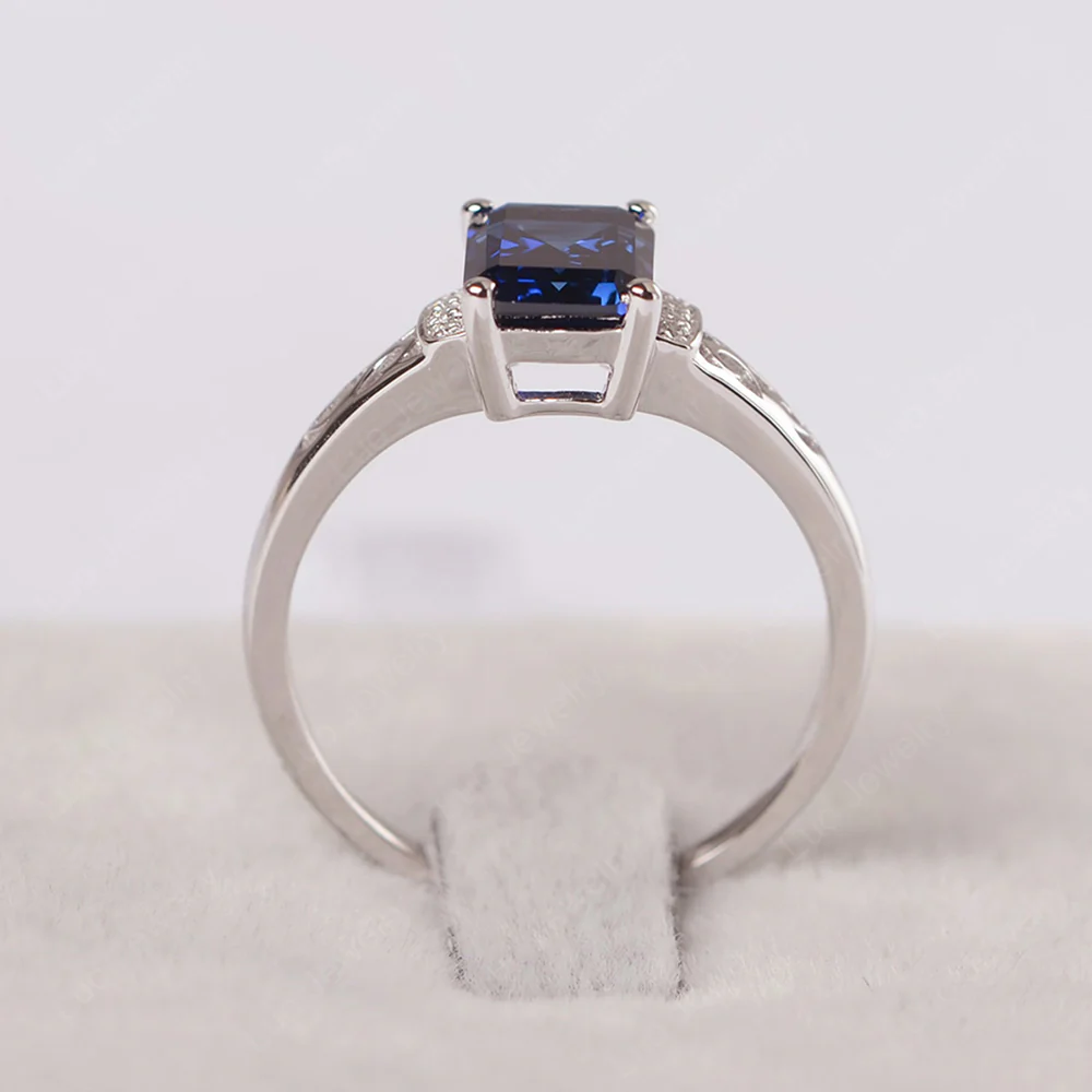 Emerald Cut Art Deco Sapphire Ring - Image 2