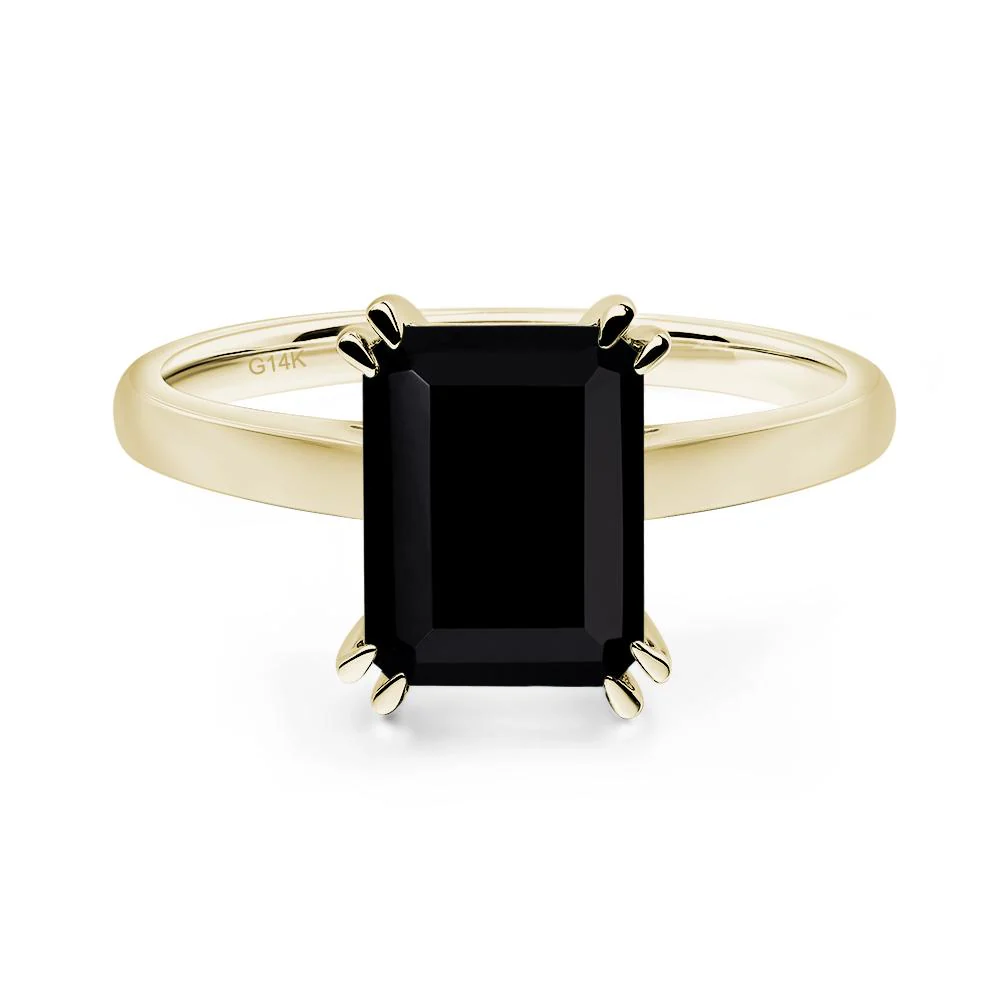 Black Spinel Double Claw Prong Engagement Ring - Image 5