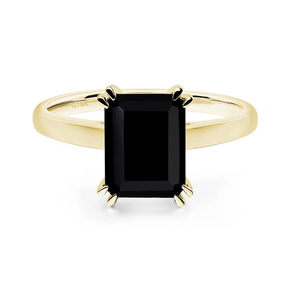 Black Spinel Double Claw Prong Engagement Ring - Image 8