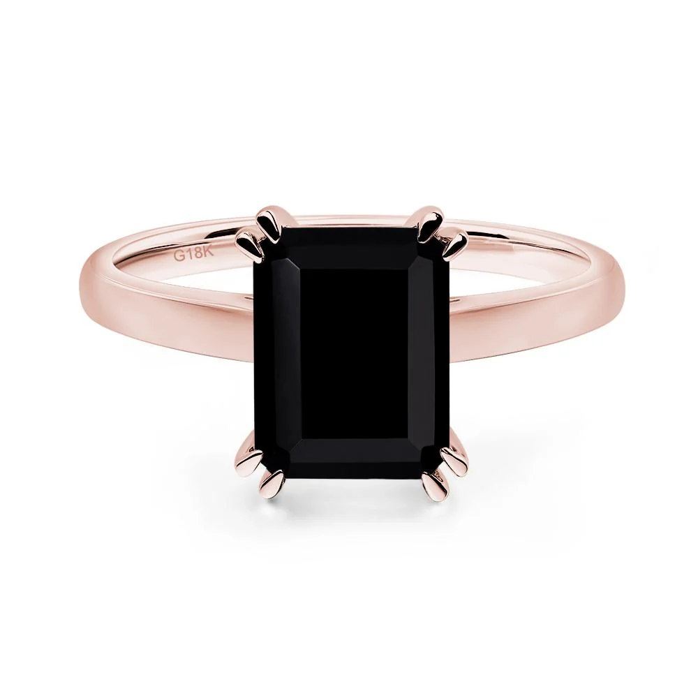 Black Spinel Double Claw Prong Engagement Ring - Image 9