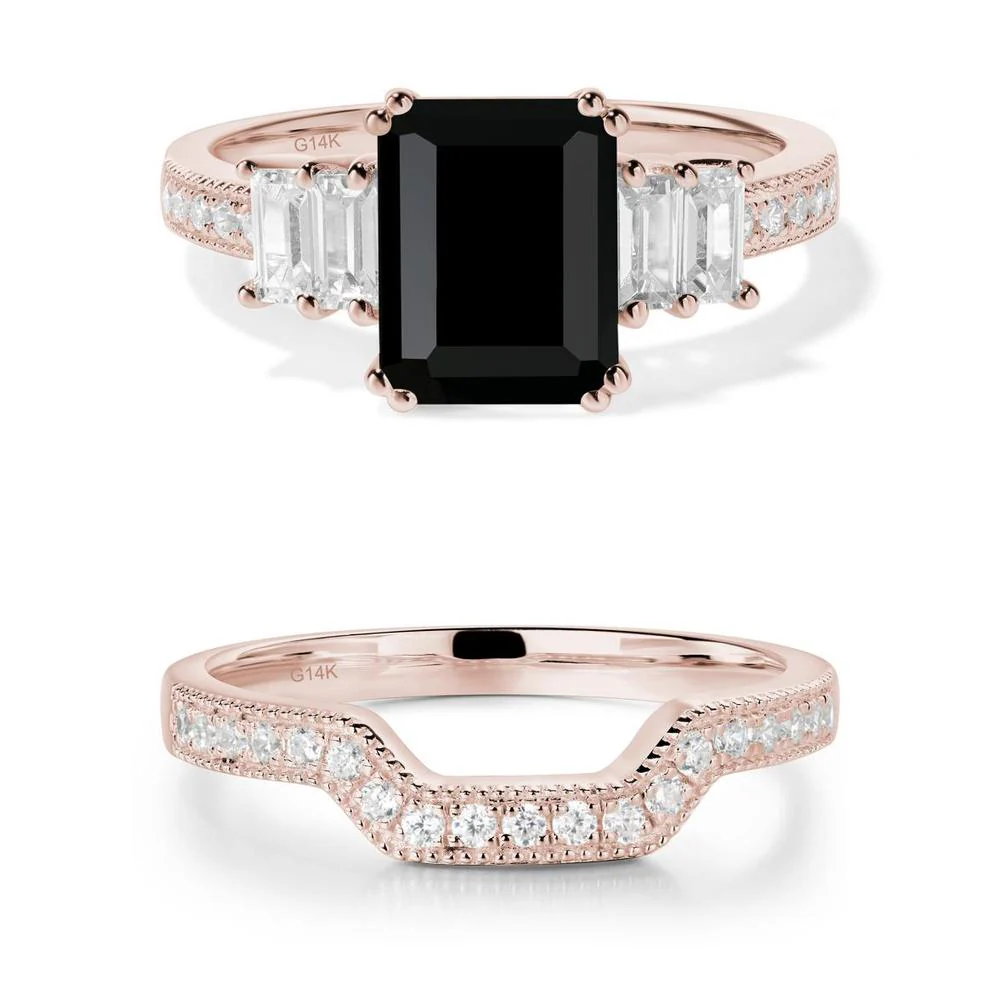 Black Spinel Double Prong Engagement Ring - Image 11