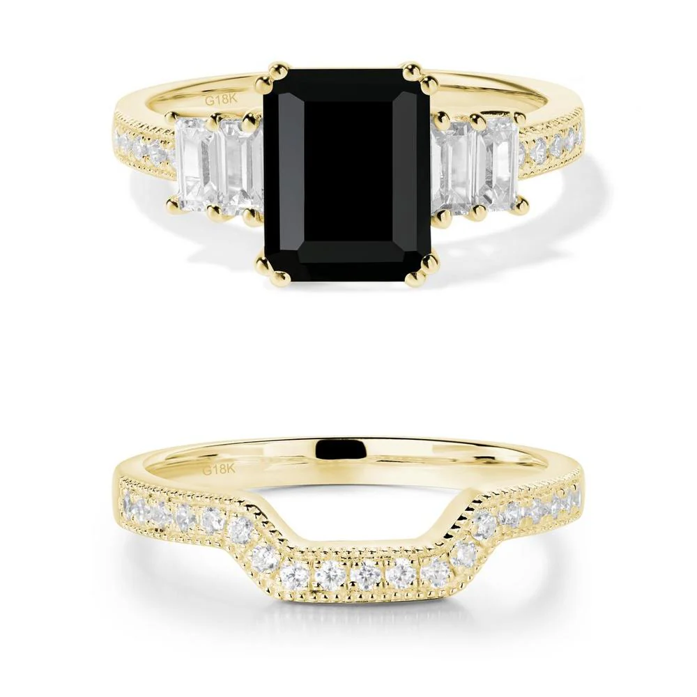 Black Spinel Double Prong Engagement Ring - Image 13