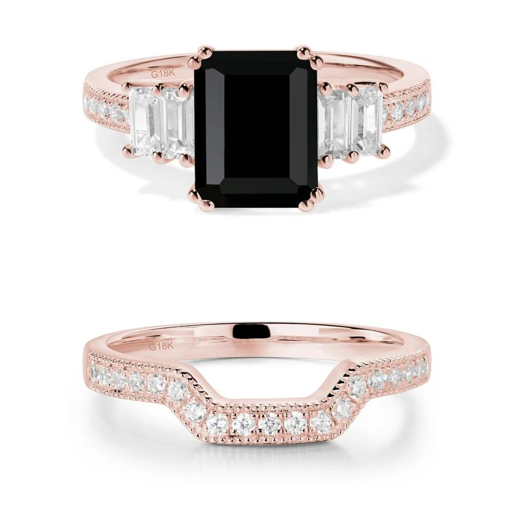 Black Spinel Double Prong Engagement Ring - Image 17