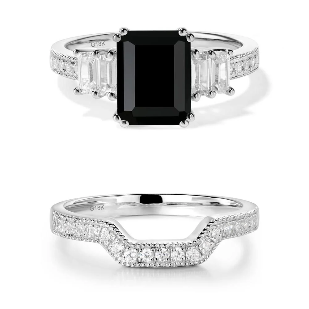 Black Spinel Double Prong Engagement Ring - Image 19