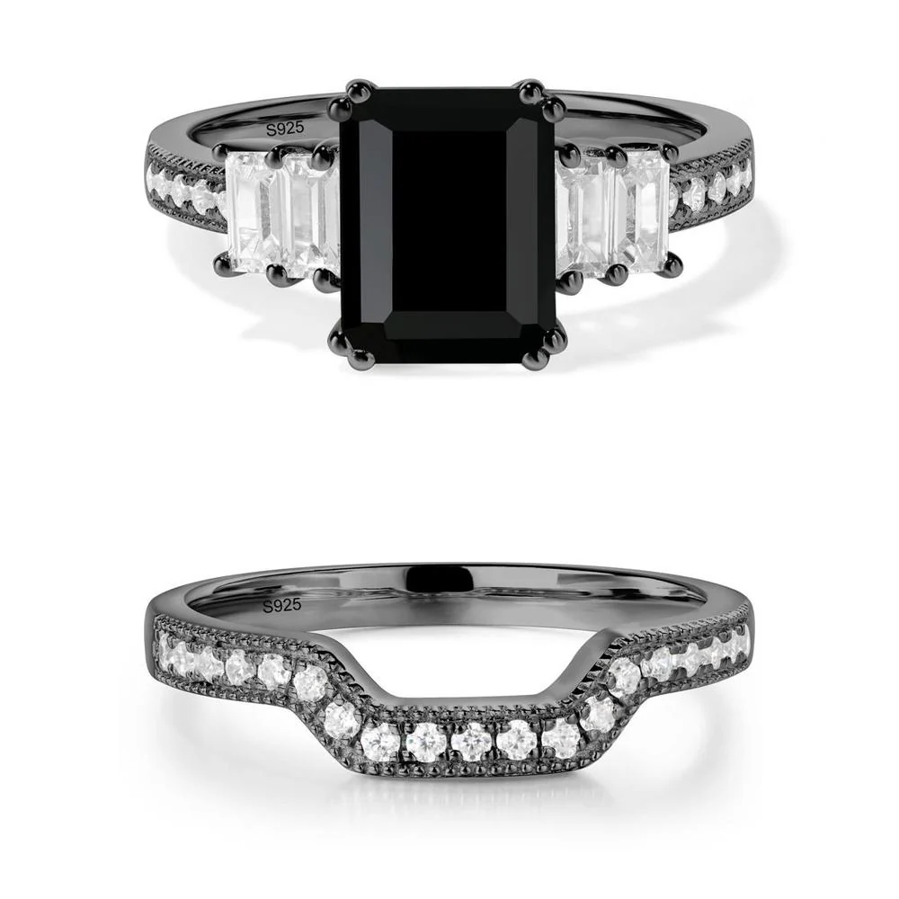 Black Spinel Double Prong Engagement Ring - Image 27