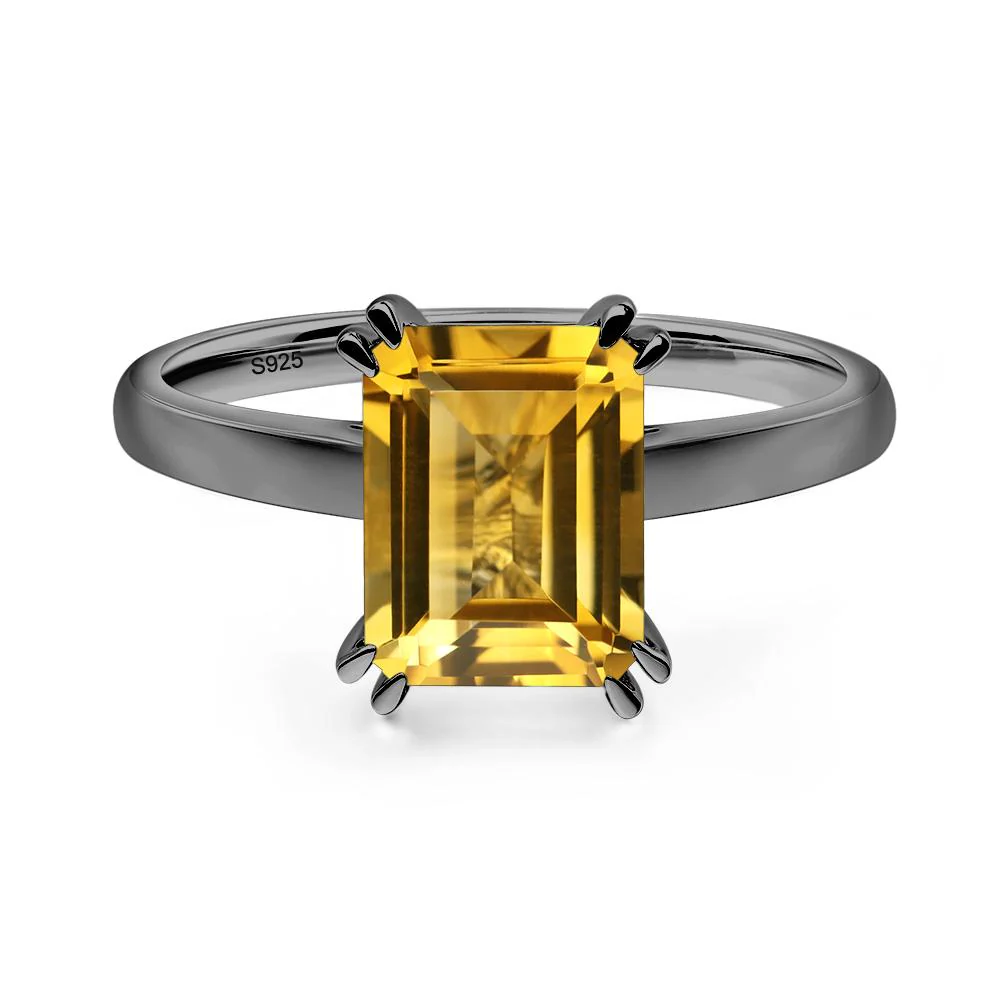 Citrine Double Claw Prong Engagement Ring - Image 2