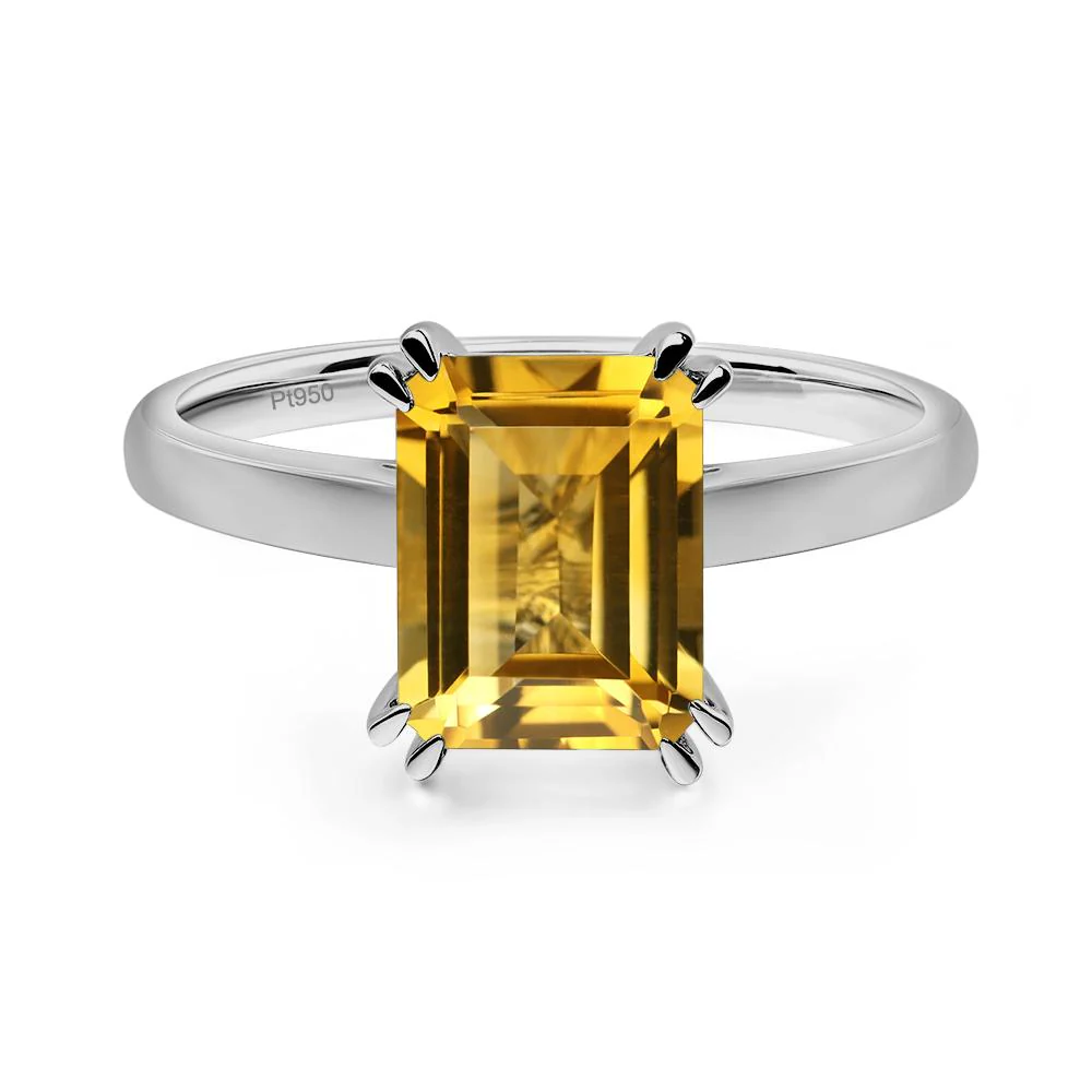 Citrine Double Claw Prong Engagement Ring - Image 6