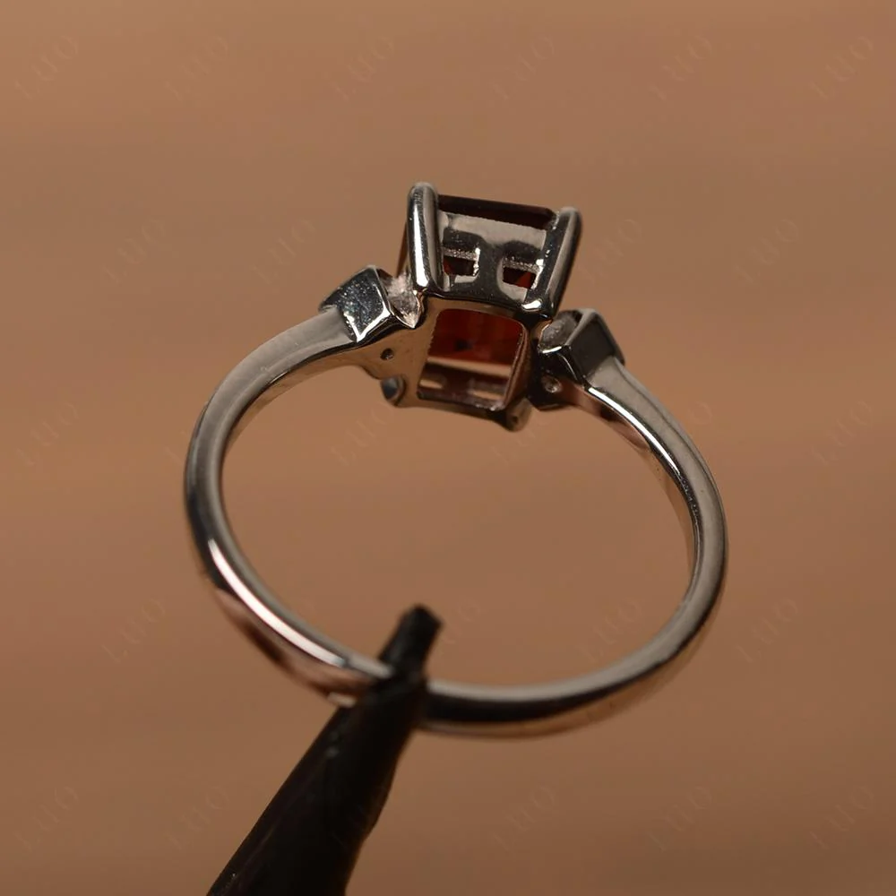 Emerald Cut Garnet Engagement Ring - Image 12