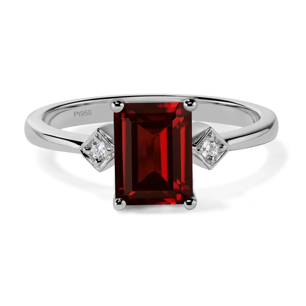 Emerald Cut Garnet Engagement Ring - Image 6