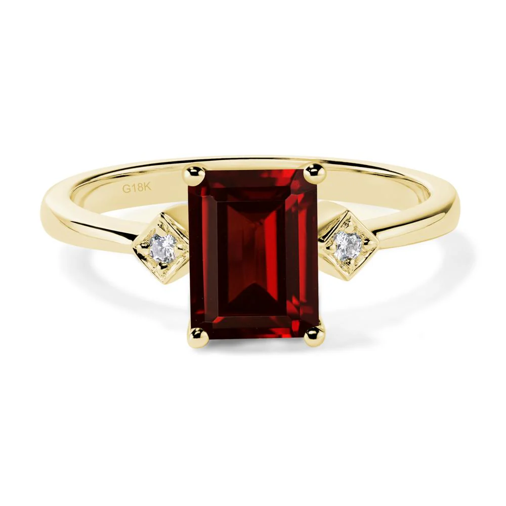Emerald Cut Garnet Engagement Ring - Image 8