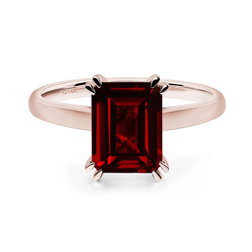 Garnet Double Claw Prong Engagement Ring - Image 5