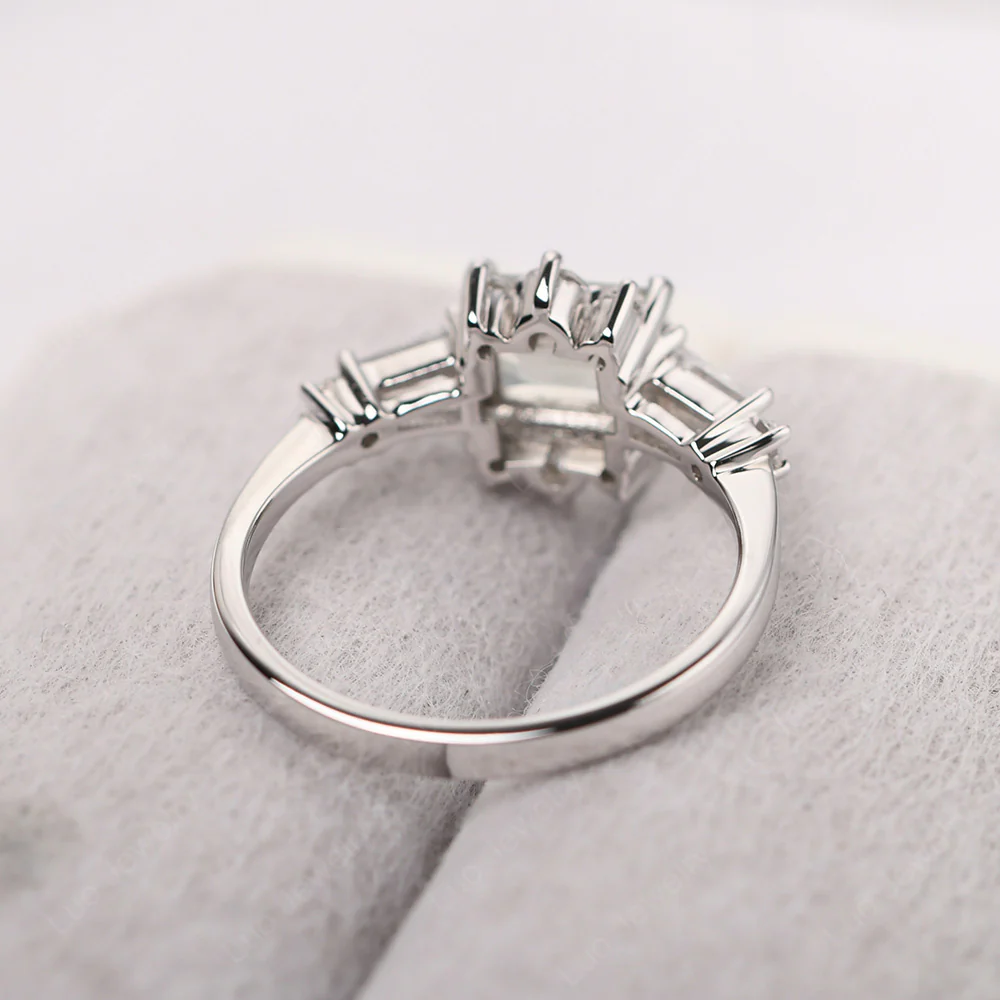 Art Deco Green Amethyst Horizontal Ring - Image 3