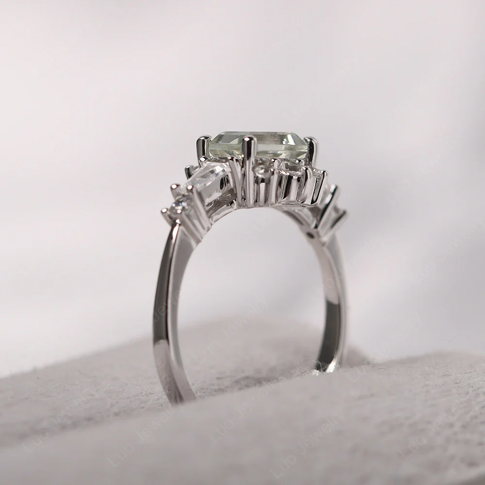 Art Deco Green Amethyst Horizontal Ring - Image 4
