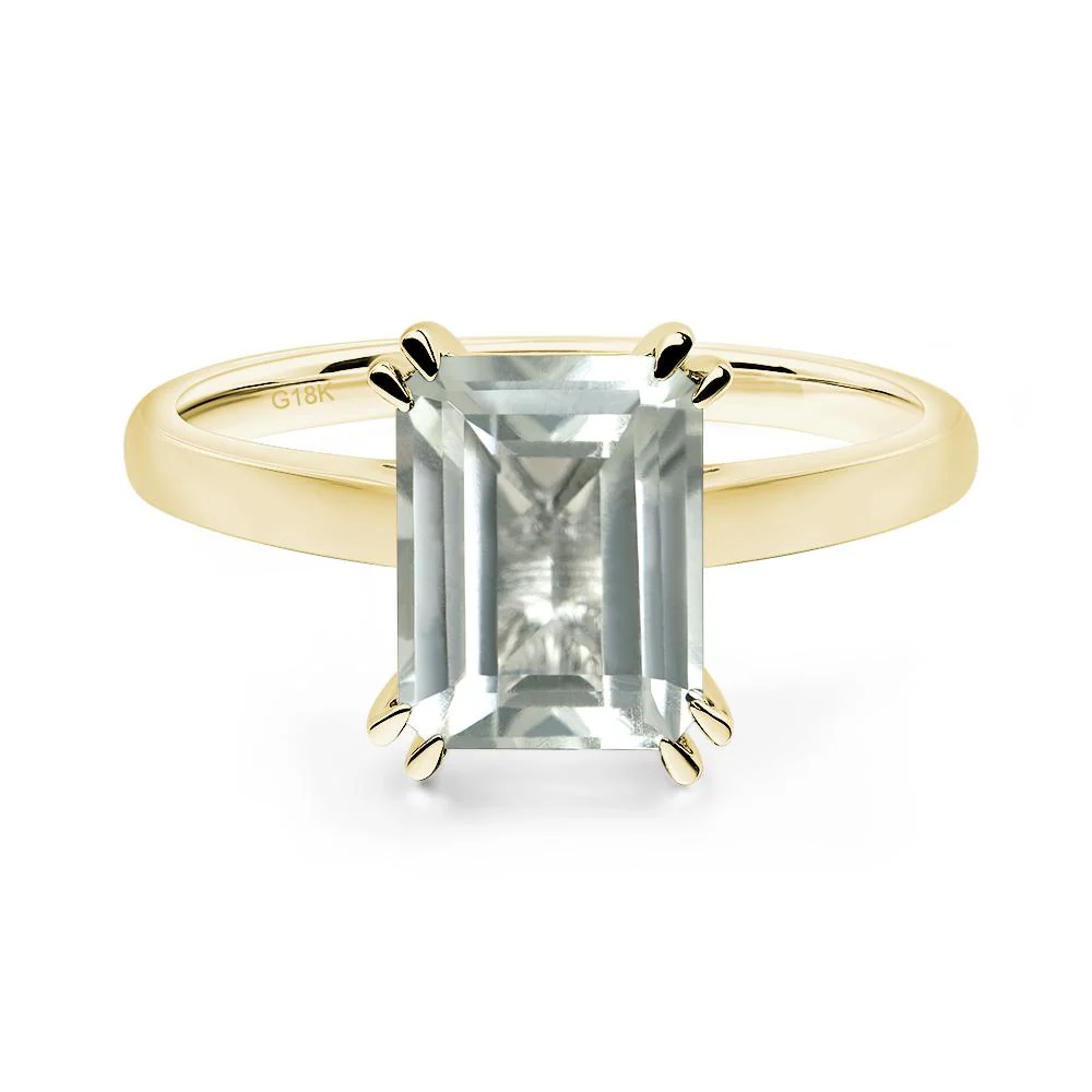 Green Amethyst Double Claw Prong Engagement Ring - Image 8