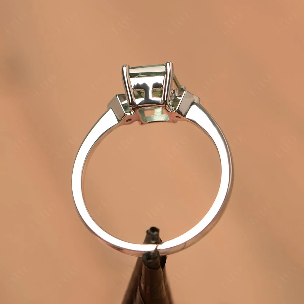 Emerald Cut Green Sapphire Engagement Ring - Image 13