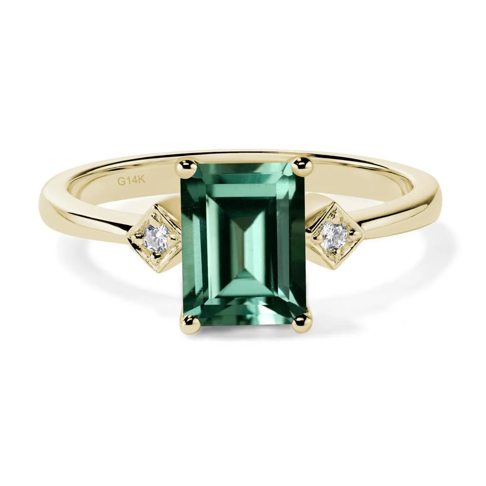 Emerald Cut Green Sapphire Engagement Ring - Image 5