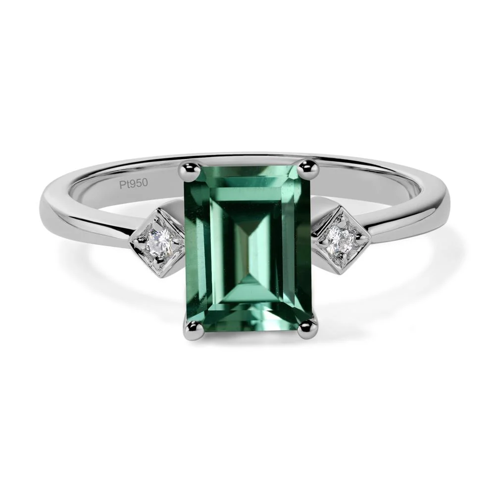 Emerald Cut Green Sapphire Engagement Ring - Image 6