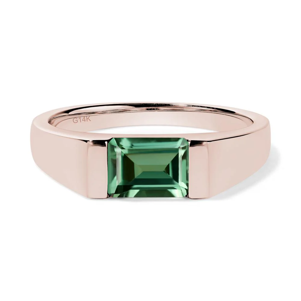 East West Green Sapphire Ring