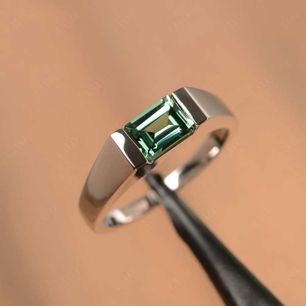 East West Green Sapphire Ring - Image 12