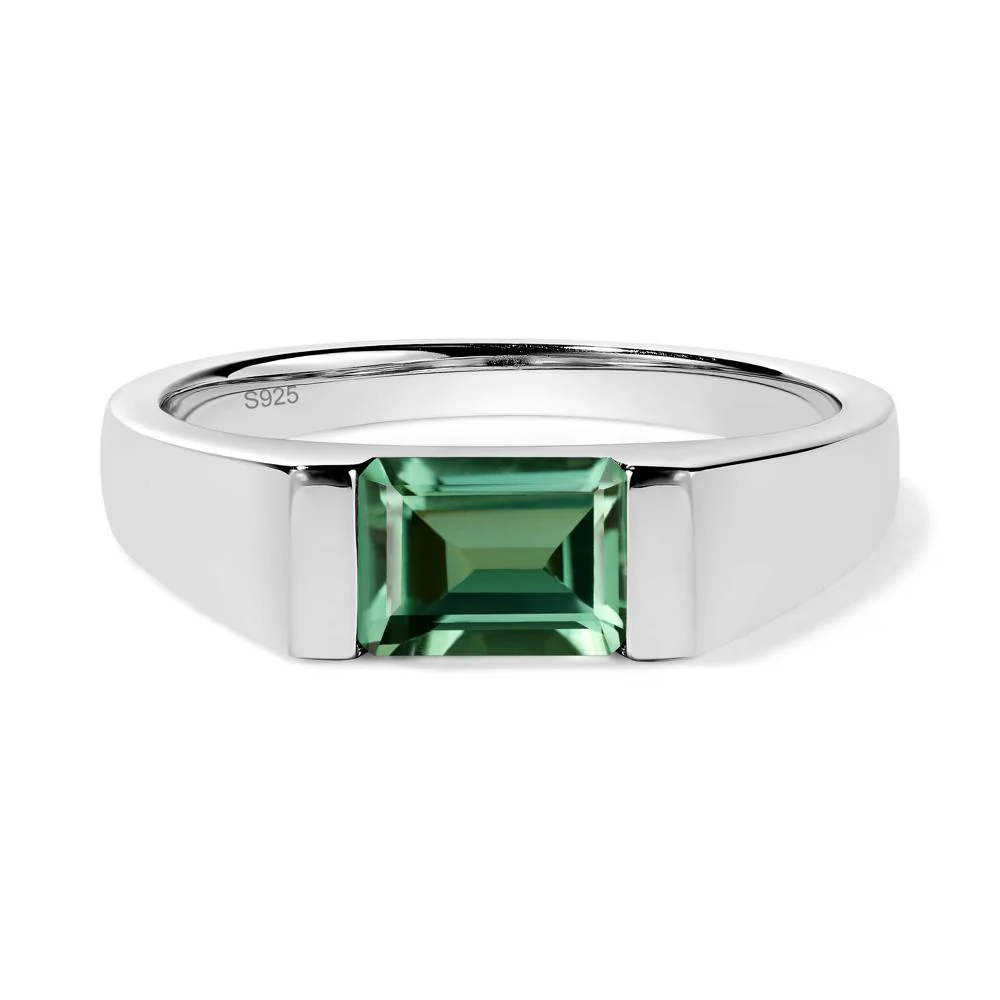 East West Green Sapphire Ring - Image 2