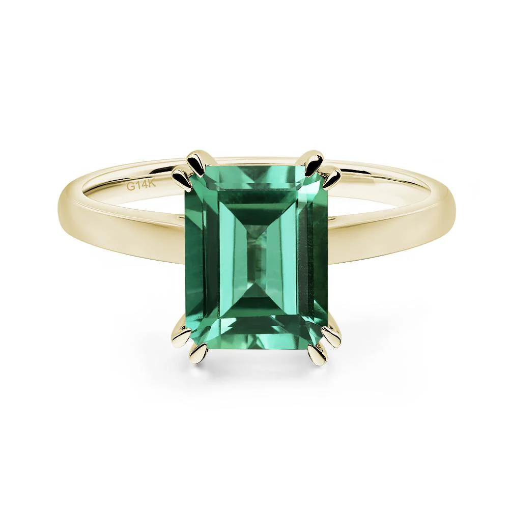Green Sapphire Double Claw Prong Engagement Ring