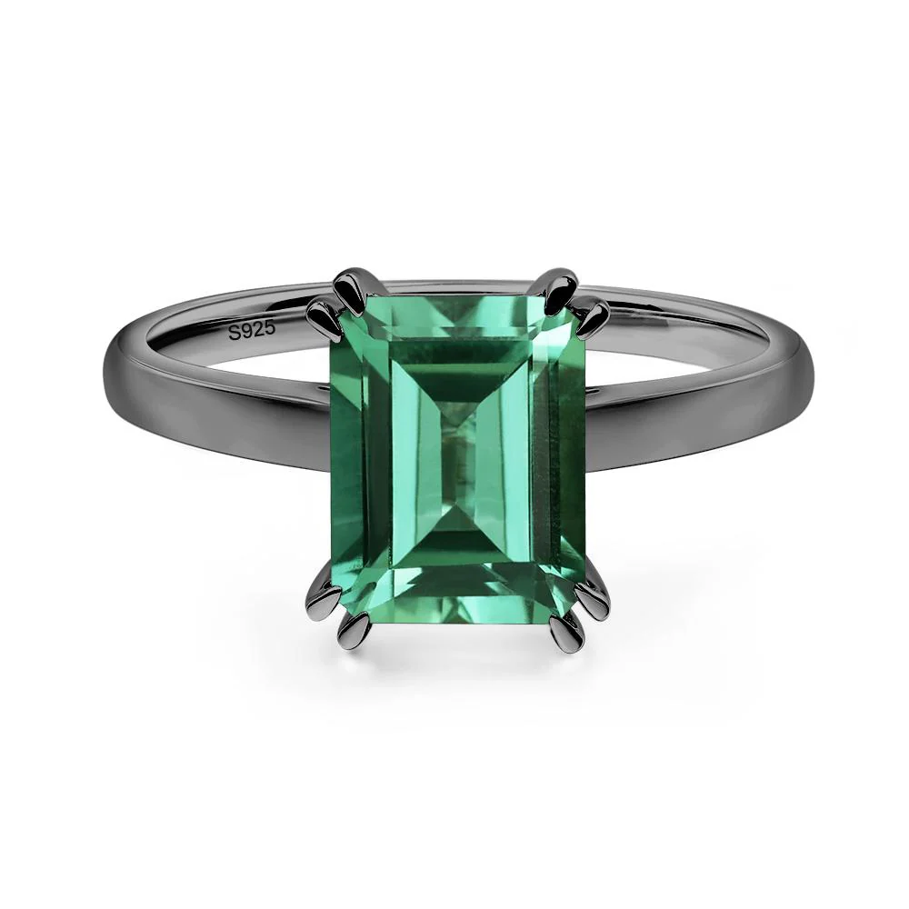 Green Sapphire Double Claw Prong Engagement Ring - Image 3