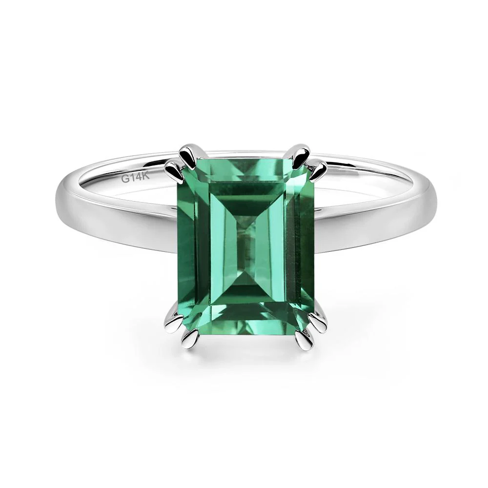 Green Sapphire Double Claw Prong Engagement Ring - Image 4