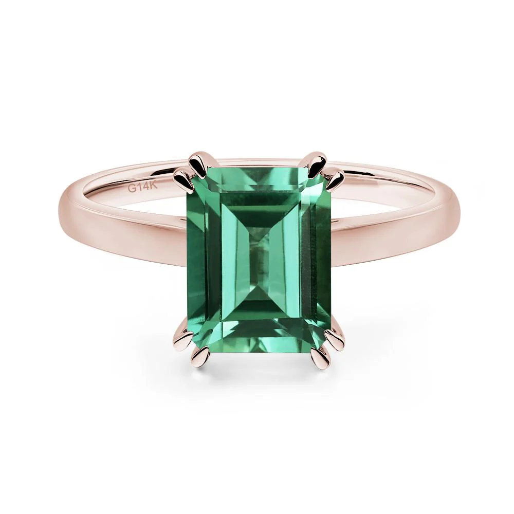 Green Sapphire Double Claw Prong Engagement Ring - Image 5