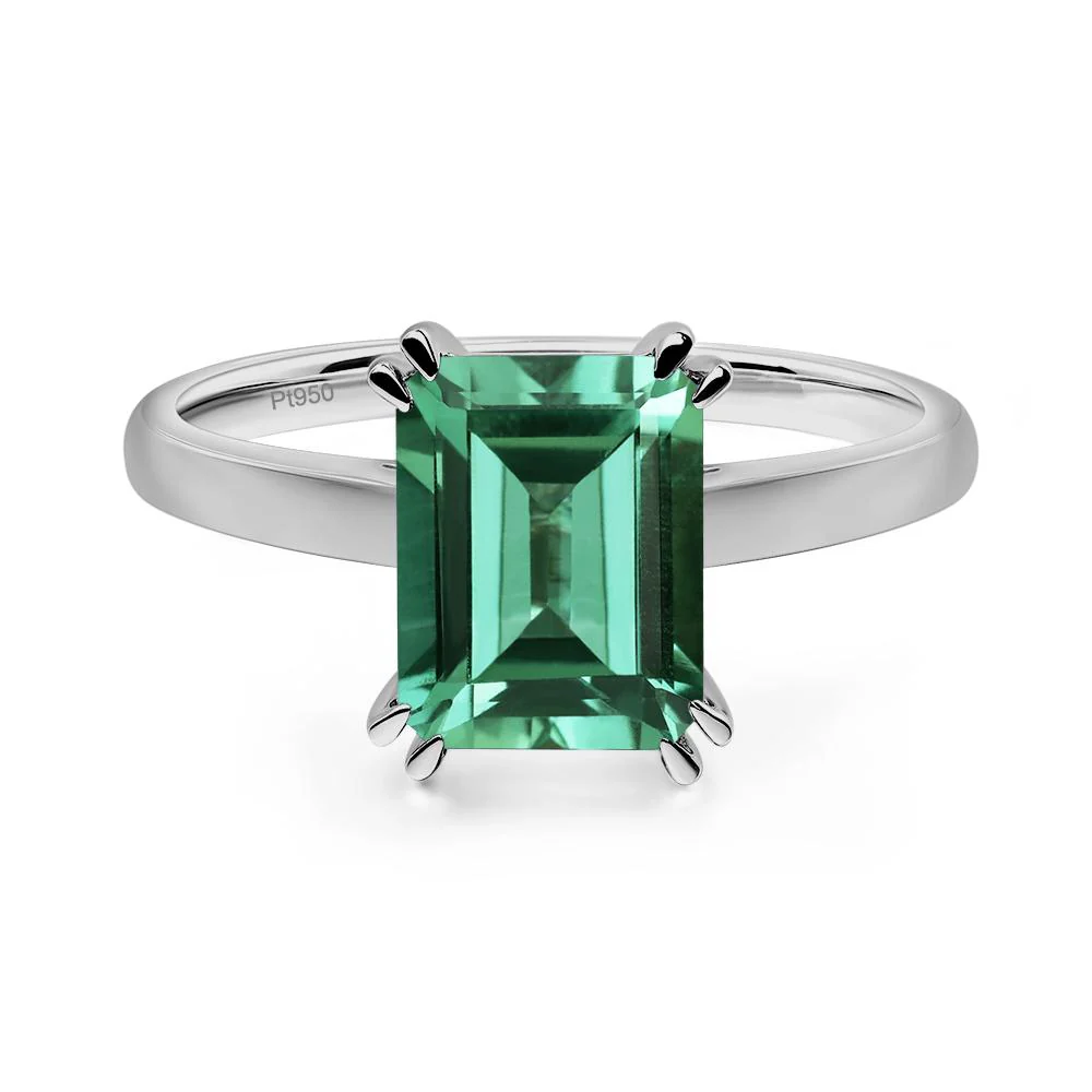 Green Sapphire Double Claw Prong Engagement Ring - Image 6